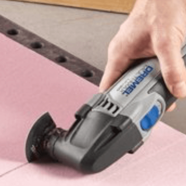 using a multi tool to cut through rigid insulation