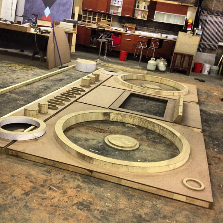 CNC routed piece for the build of Eminem's boombox for the Berzerk music video